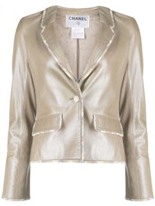 CHANEL Pre-Owned blazer en cuir (2005) - Tons neutres