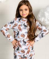 Thermal French Terry Sweatshirt Winter Forest Animals - thumbnail