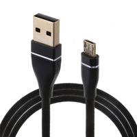 Nylon weven stijl USB naar Micro USB Data Sync Charging Cable kabel lengte: 1m voor Galaxy Huawei Xiaomi LG HTC en andere Smart Phones (zwart)