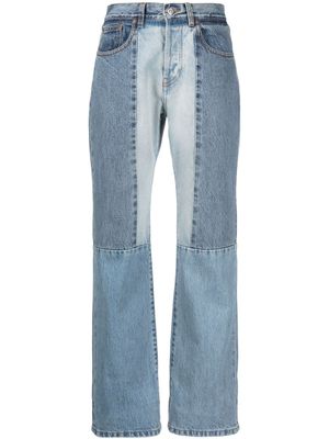 Victoria Beckham jean droit à design patchwork - Bleu