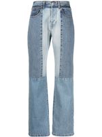 Victoria Beckham jean droit à design patchwork - Bleu