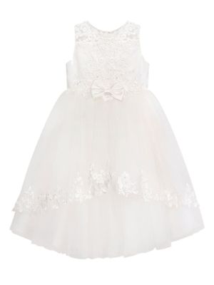 Sarah Louise robe longue en tulle à fleurs - Blanc