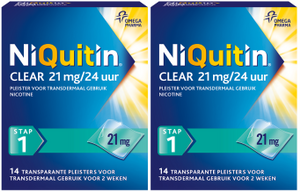 Niquitin Clear Pleisters 21mg Stap 1 Duoverpakking