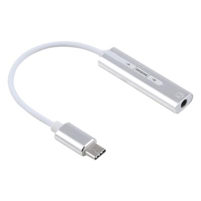 Aluminium Shell 3 5 mm Jack externe USB-C / Type-C Sound Card HIFI magische stem 7.1 kanaal Converter Adapter gratis Drive (zilver)