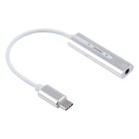 Aluminium Shell 3 5 mm Jack externe USB-C / Type-C Sound Card HIFI magische stem 7.1 kanaal Converter Adapter gratis Drive (zilver)