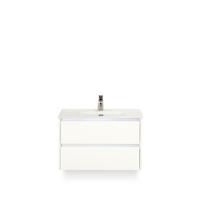 Dante Badmeubelset 80 cm - Wit Hoogglans - Keramische Wastafel Wit Cover