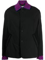 Kiko Kostadinov check-pattern button-down shirt jacket - Noir - thumbnail