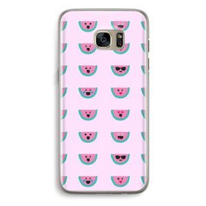 Smiley watermeloenprint: Samsung Galaxy S7 Edge Transparant Hoesje