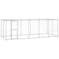 Hondenkennel met dak 12,1 m² gegalvaniseerd staal