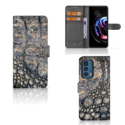 Motorola Edge 20 Pro | Telefoonhoesje | Met pasjeshouder | Krokodillenprint