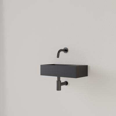 Fontein Gliss Design Nano 36x18x9 cm Zonder Kraangat Rechts Mat Zwart