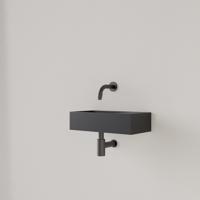 Fontein Gliss Design Nano 36x18x9 cm Zonder Kraangat Rechts Mat Zwart