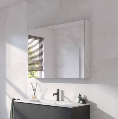 Ben Vario Spiegelkast 2 gelijke delen met spiegelmelamine omtrokken zijpanelen 100x14x75 cm