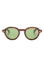 Garrett Leight lunettes de soleil Flipper à monture ronde - Marron