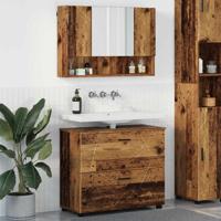 Badkamermeubelset 2 pcs Oud hout 76,5 x 35 x 64 cm Bewerkt hout