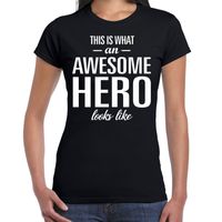 Awesome hero cadeau t-shirt zwart voor dames