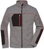 James & Nicholson JN1817 Ladies´ Structure Fleece Jacket - /Carbon-Melange/Black/Red - 3XL