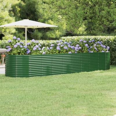 Plantenbak 396x100x68 cm gegalvaniseerd staal groen