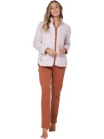 Pastunette Huispak Dames Fleece - Bruin pyjama pak met rits - Warm