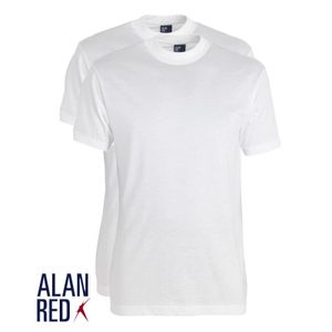 Alan Red 2-pack t-shirts ronde hals Virginia wit