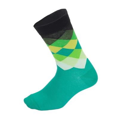 3 Pais kleurrijke mannen sport Running Wearproof ademende paardrijden wandelen sokken (groen)