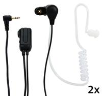 Alecto FRH-10 DUO - Airtube headset walkie talkie, 2 pack, zwart
