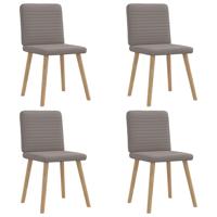 Eetkamerstoelen 4 st draaibaar stof taupe