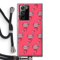 Flamingo: Samsung Galaxy Note 20 Ultra / Note 20 Ultra 5G Transparant Hoesje met koord