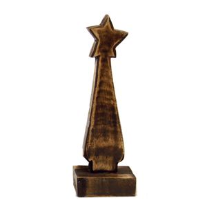 Kerstboom van Mangohout met Ster (24 x 7,5 cm)