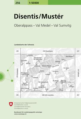 Wandelkaart - Topografische kaart 256 Disentis/Mustér | Swisstopo