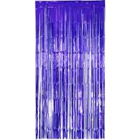 Folie deurgordijn versiering - blauw - 200 x 100 cm - Feestartikelen - Brandvertragend