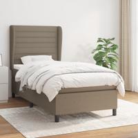 Boxspring met matras stof taupe 90x190 cm