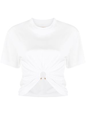 Rabanne t-shirt froncé à manches courtes - Blanc