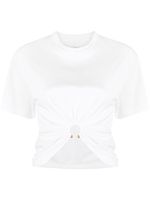 Rabanne t-shirt froncé à manches courtes - Blanc