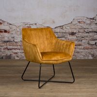 Tower Living Fauteuil 'Monte' Velvet, kleur Geel
