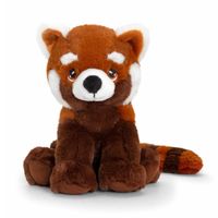 Keel Toys pluche rode Panda knuffeldier - rood/wit - zittend - 18 cm   - - thumbnail