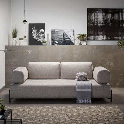 Kave Home 3-zits Bank 'Compo' Met Blad, kleur Beige