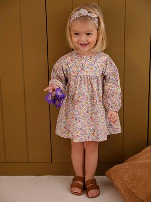 Babyset jurk + hoofdband meerkleurig
