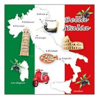 Feestartikelen servetten Italie thema 20 stuks - thumbnail