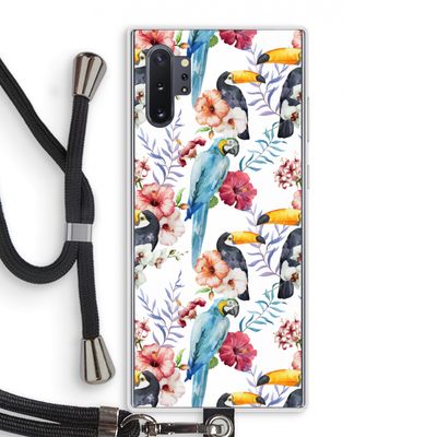Bloemen tukan: Samsung Galaxy Note 10 Plus Transparant Hoesje met koord