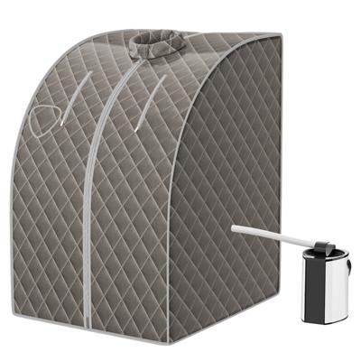 1000 W Draagbare Stoomsauna 3L Opvouwbare Persoonlijke Therapeutische Sauna met Afstandsbediening Instelbare Temperatuur en Timer Grijs