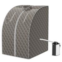1000 W Draagbare Stoomsauna 3L Opvouwbare Persoonlijke Therapeutische Sauna met Afstandsbediening Instelbare Temperatuur en Timer Grijs