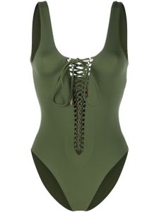 Saint Laurent maillot de bain à encolure carrée - Vert