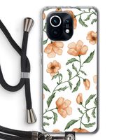 Peachy flowers: Xiaomi Mi 11 Transparant Hoesje met koord
