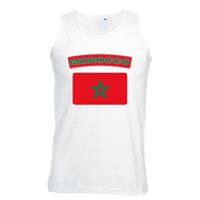 Singlet shirt/ tanktop Marokaanse vlag wit heren - thumbnail