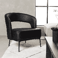 Nohr Fauteuil 'Nygel' Lederlook, kleur Zwart