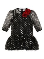 Dolce & Gabbana Kids robe en tulle à sequins - Noir