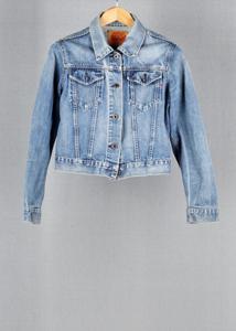 Replay Blue vintage denim jacket in size M for Unisex