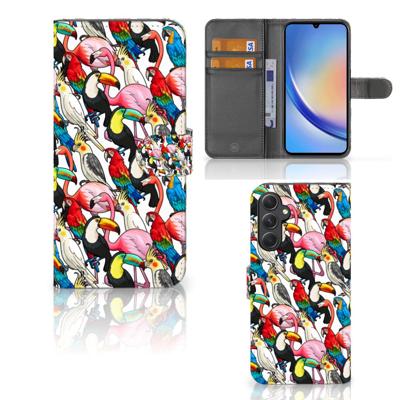 Samsung Galaxy A24 4G | Telefoonhoesje | Met pasjeshouder | Birds
