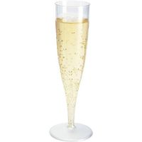 30x Champagne/prosecco glazen transparant - Champagneglazen - thumbnail